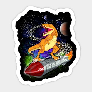 Dinosaur Space Rocket Astronaut Sticker